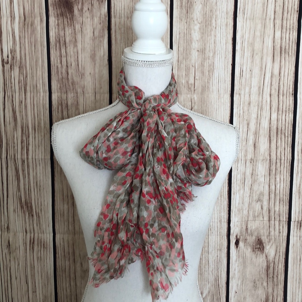 Pink and Gray Patterned Scarf - image 1